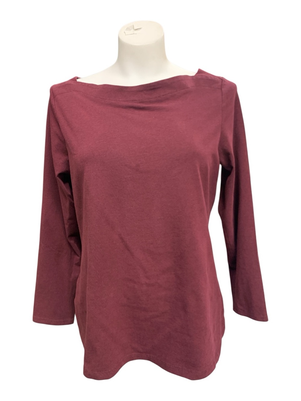 cleo Burgundy Boatneck Long-Sleeve Top